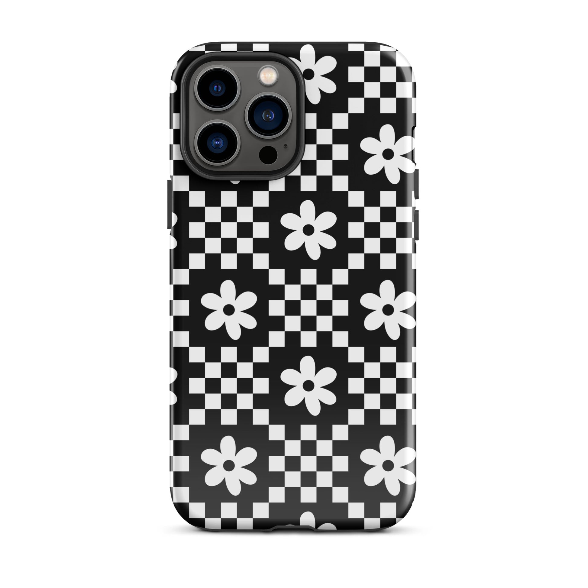 Checkerboard Daisy iPhone Case iPhone 13 Pro Max Glossy
