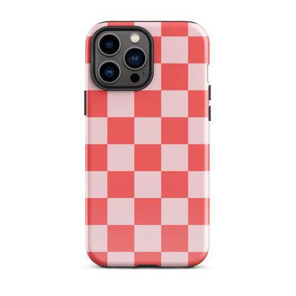 Red & Pink Checkered iPhone Case