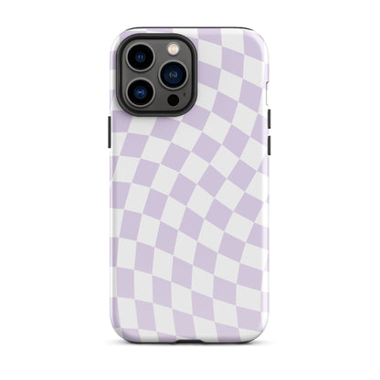 Purple Wavy Checkered iPhone Case