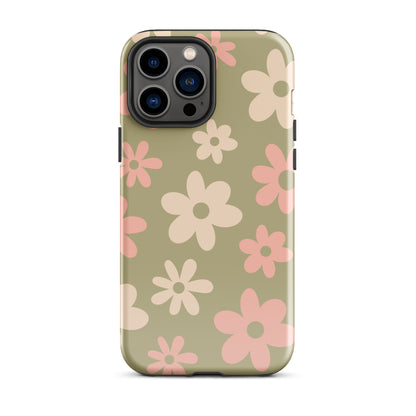 Green Flower Power iPhone Case