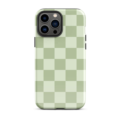 Green & Light Green Checkered iPhone Case