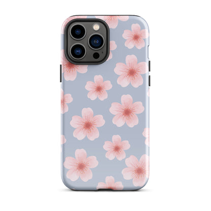 Blue Cherry Blossoms iPhone Case