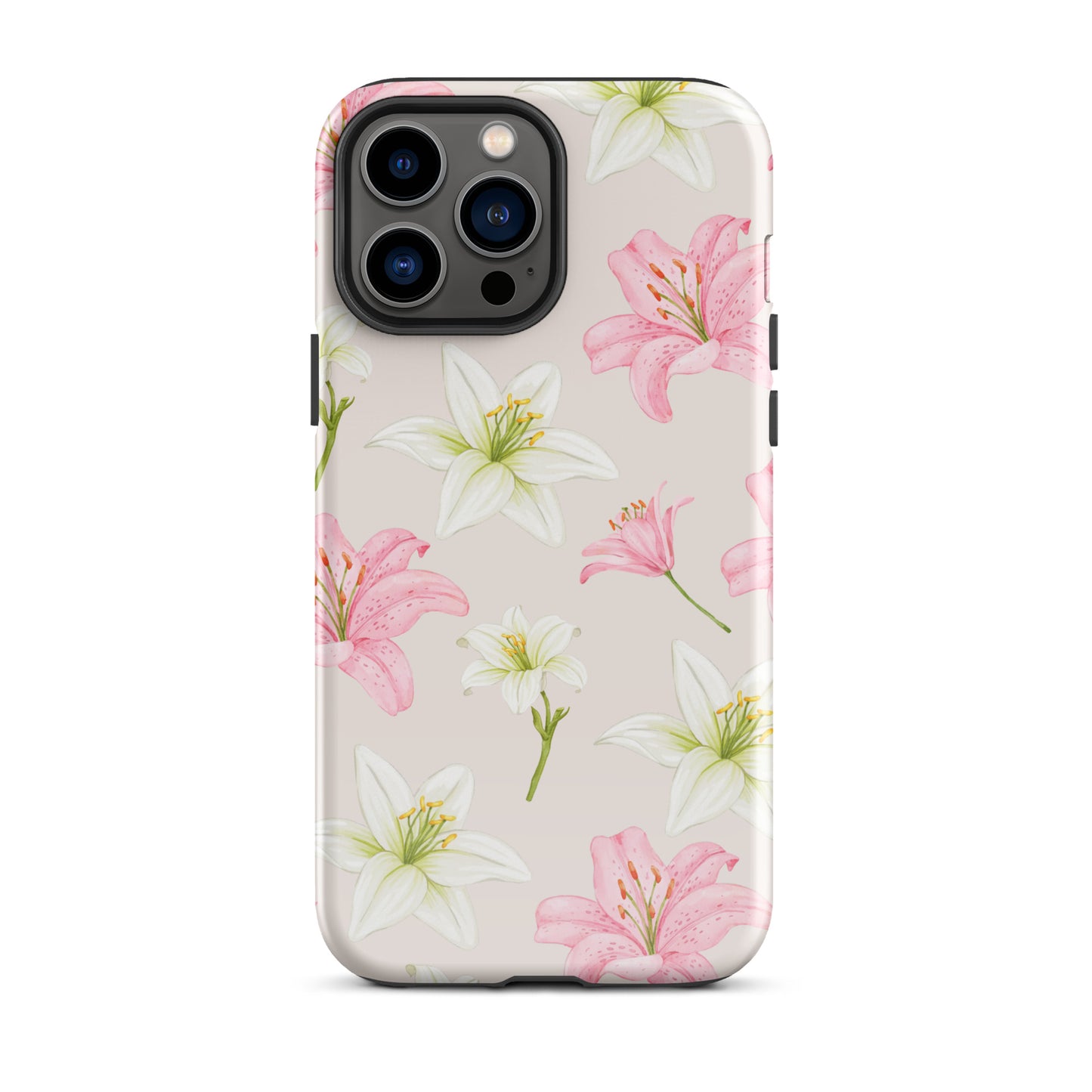 Beige Tiger Lily iPhone Case