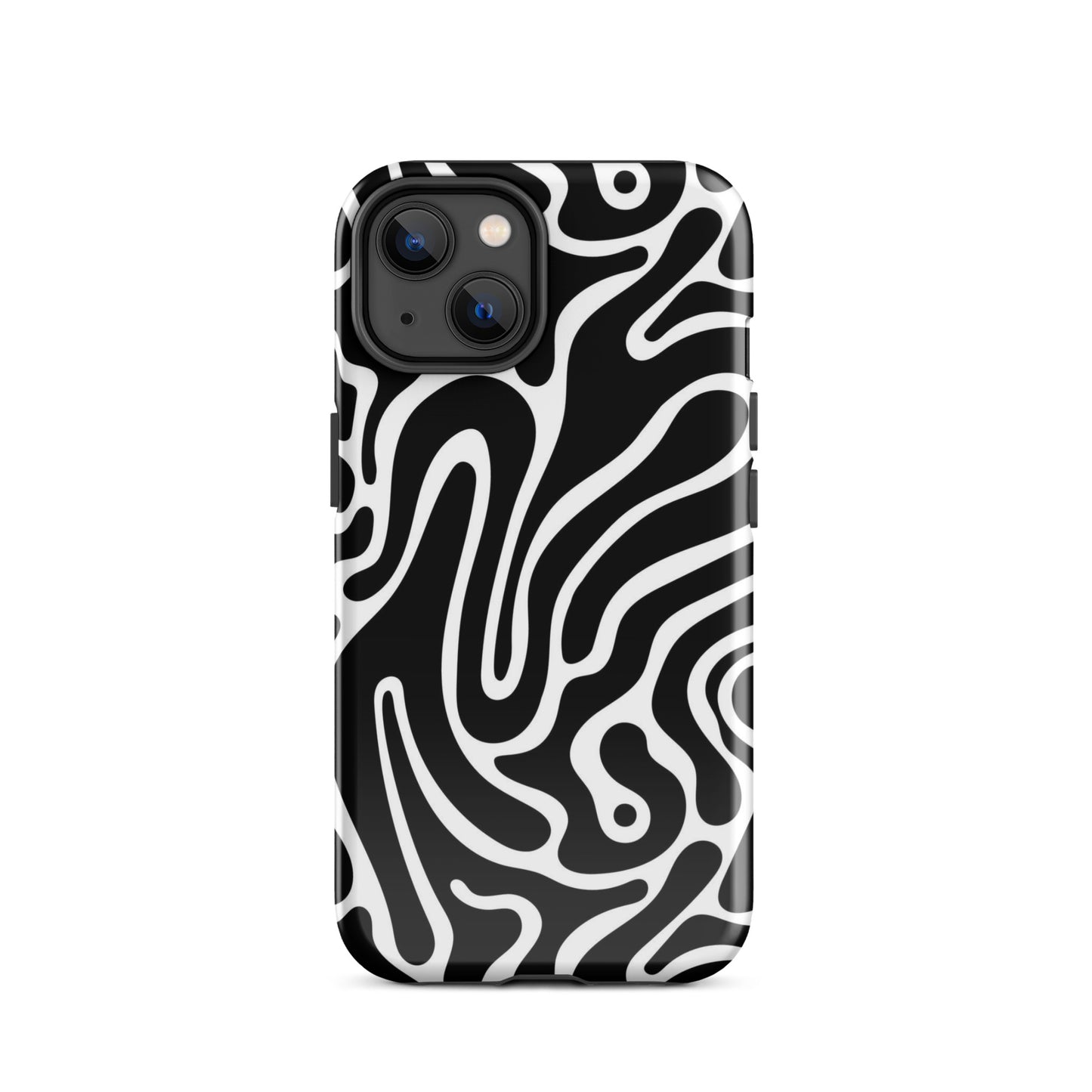 Wavy Noir iPhone Case iPhone 14 Glossy