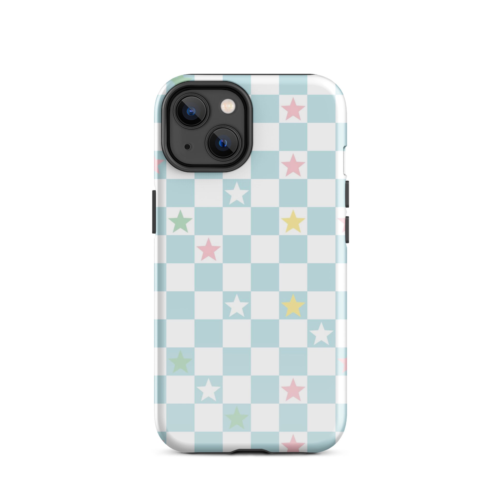 Stars Checkered iPhone Case iPhone 14 Glossy