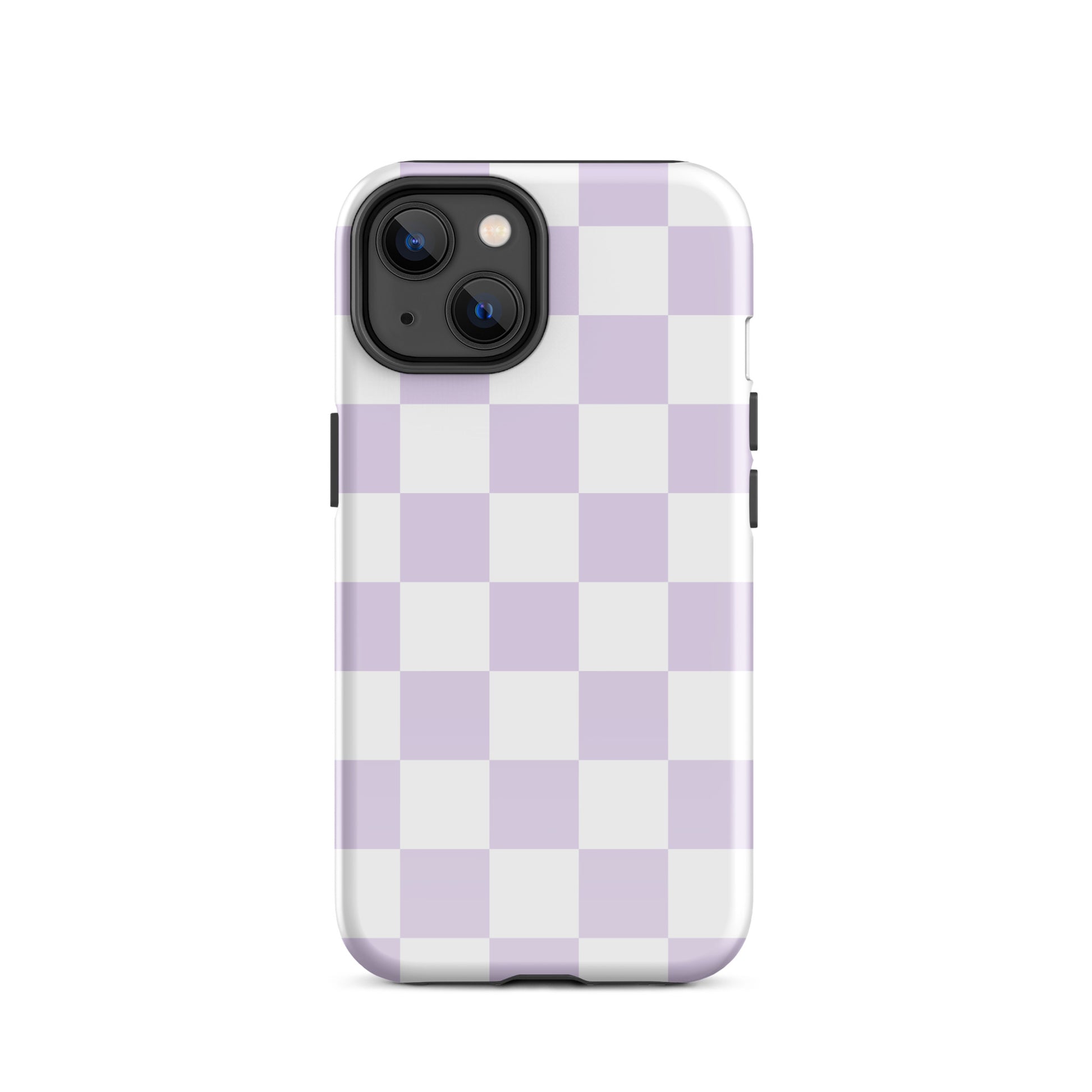 Pastel Purple Checkered iPhone Case iPhone 14 Glossy