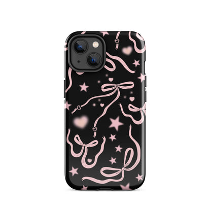 Black Cosmic Bows iPhone Case