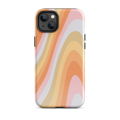 Rainbow Waves iPhone Case iPhone 14 Plus Glossy