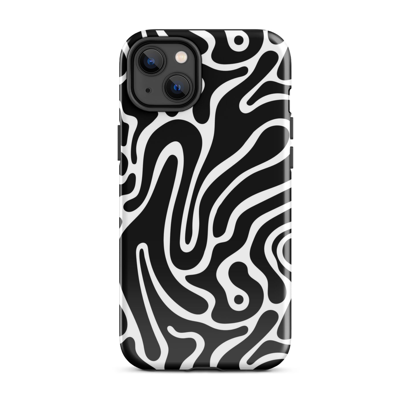 Wavy Noir iPhone Case iPhone 14 Plus Glossy