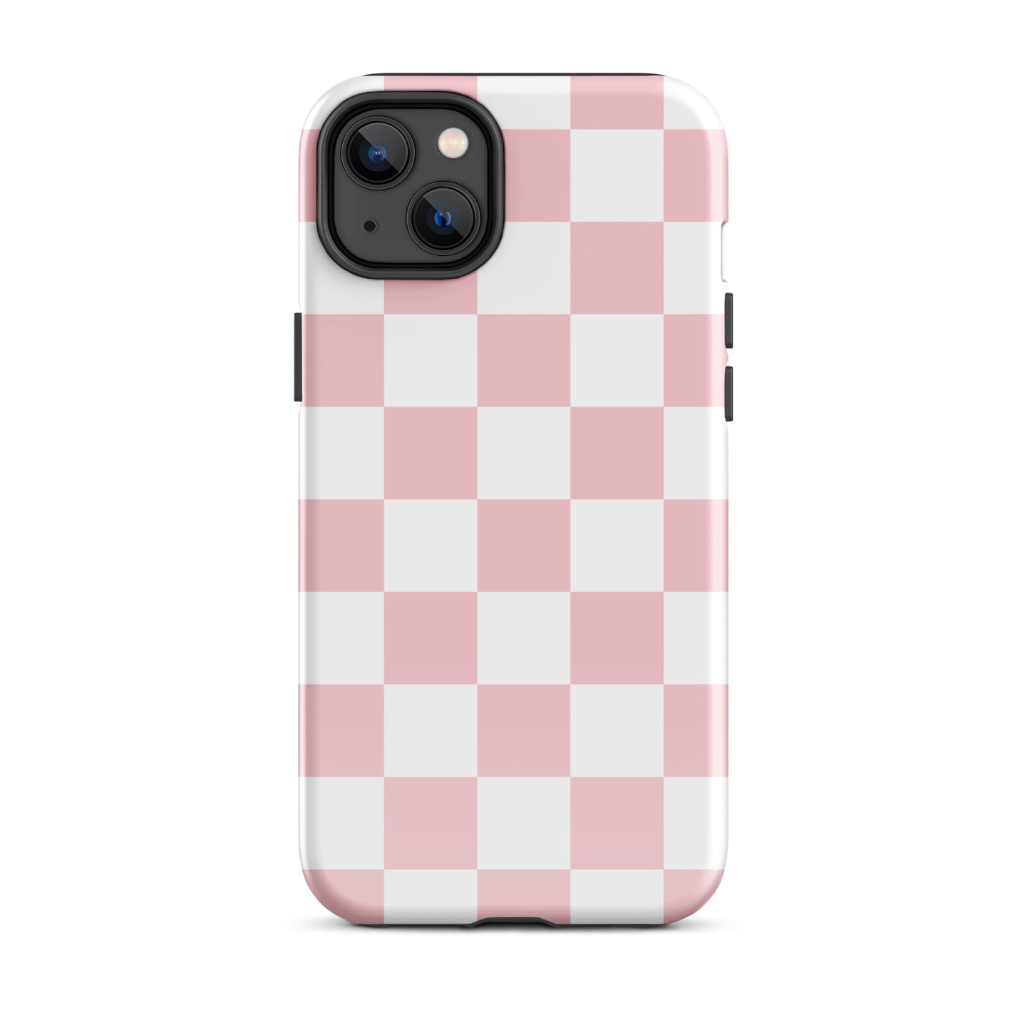 Pastel Pink Checkered iPhone Case iPhone 14 Plus Glossy