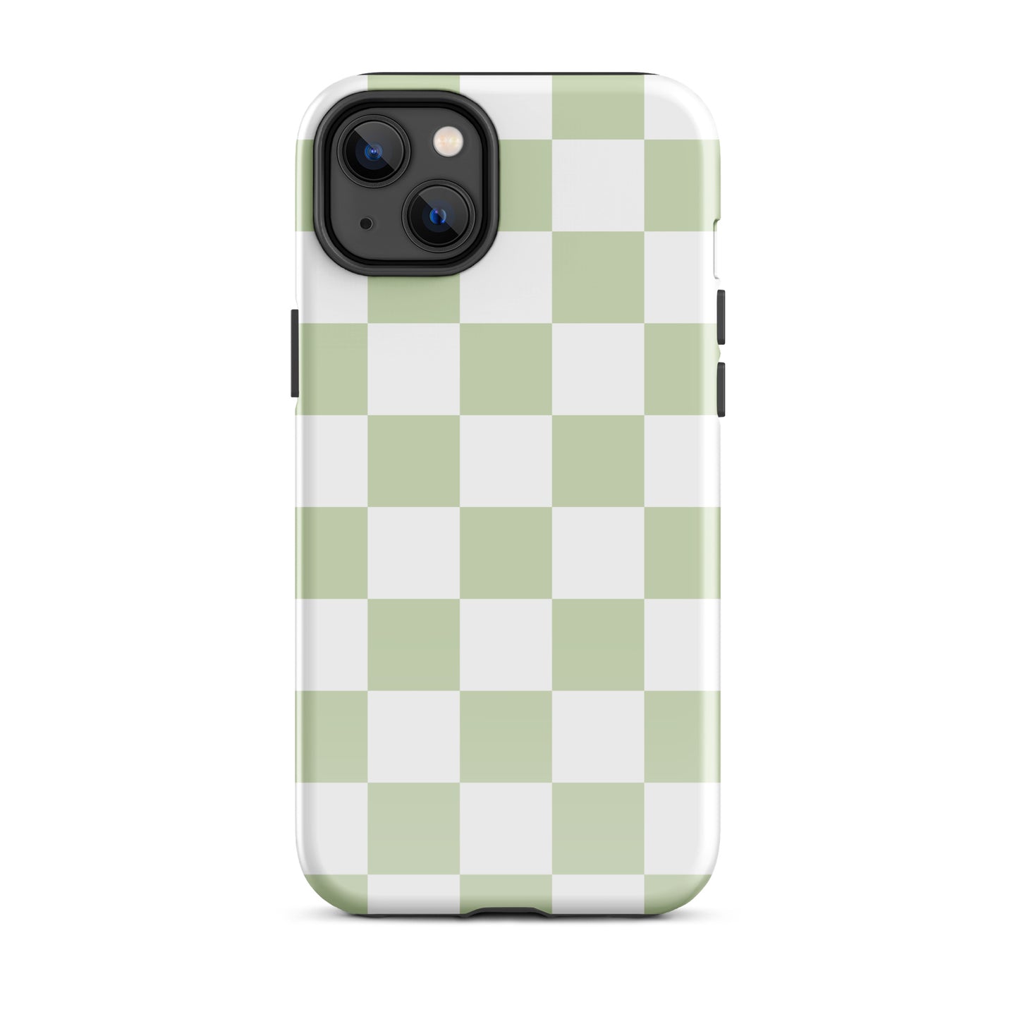 Pastel Green Checkered iPhone Case iPhone 14 Plus Glossy