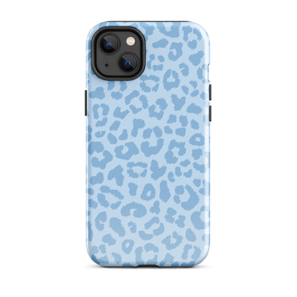 Blue Leopard iPhone Case iPhone 14 Plus Glossy