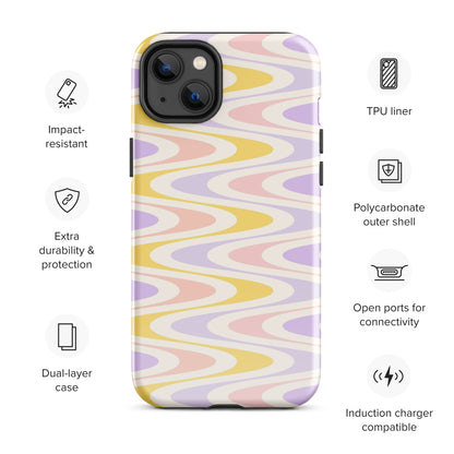 Pastel Retro Wavy iPhone Case