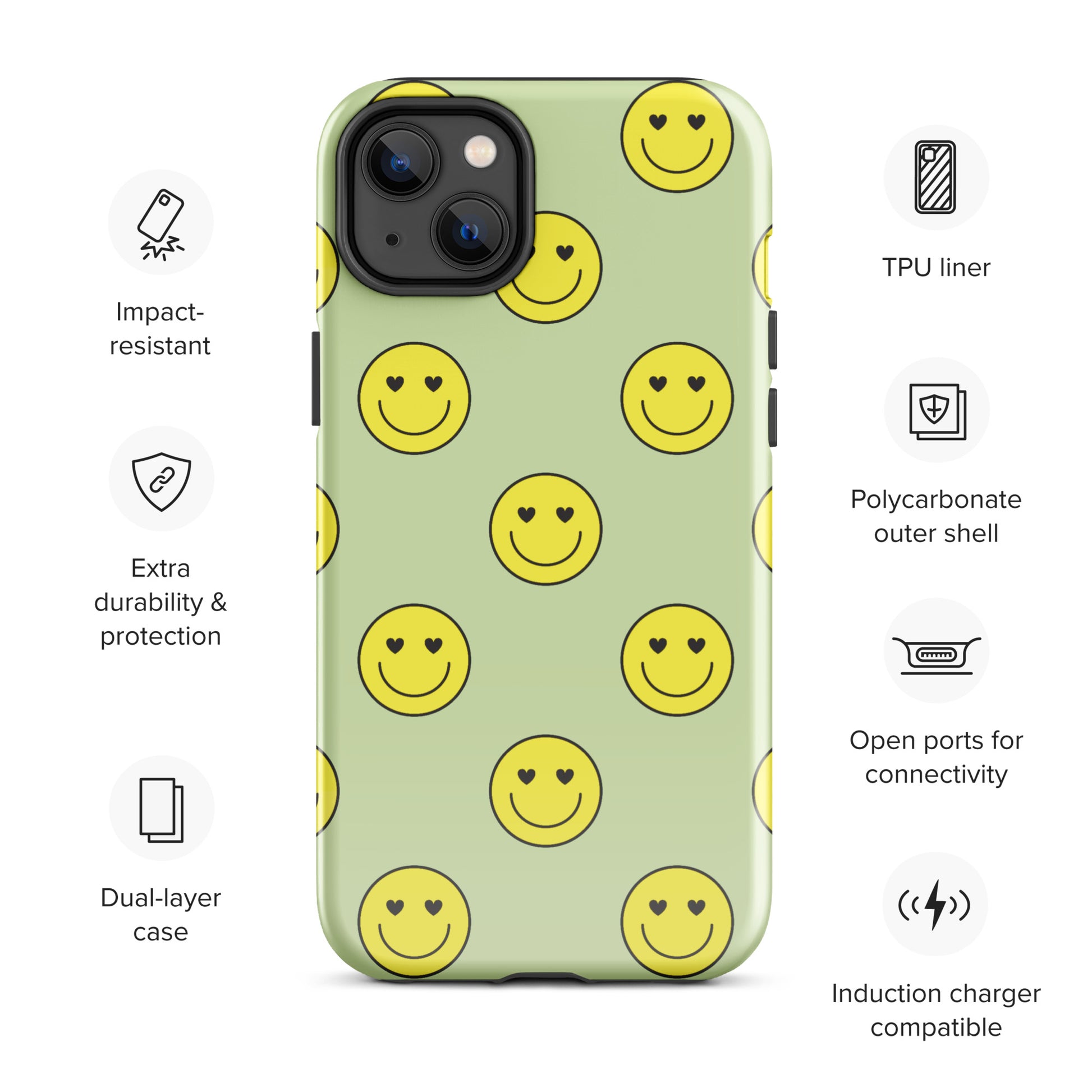 Neon Smiley Faces iPhone Case