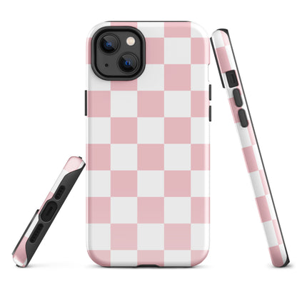 Pastel Pink Checkered iPhone Case