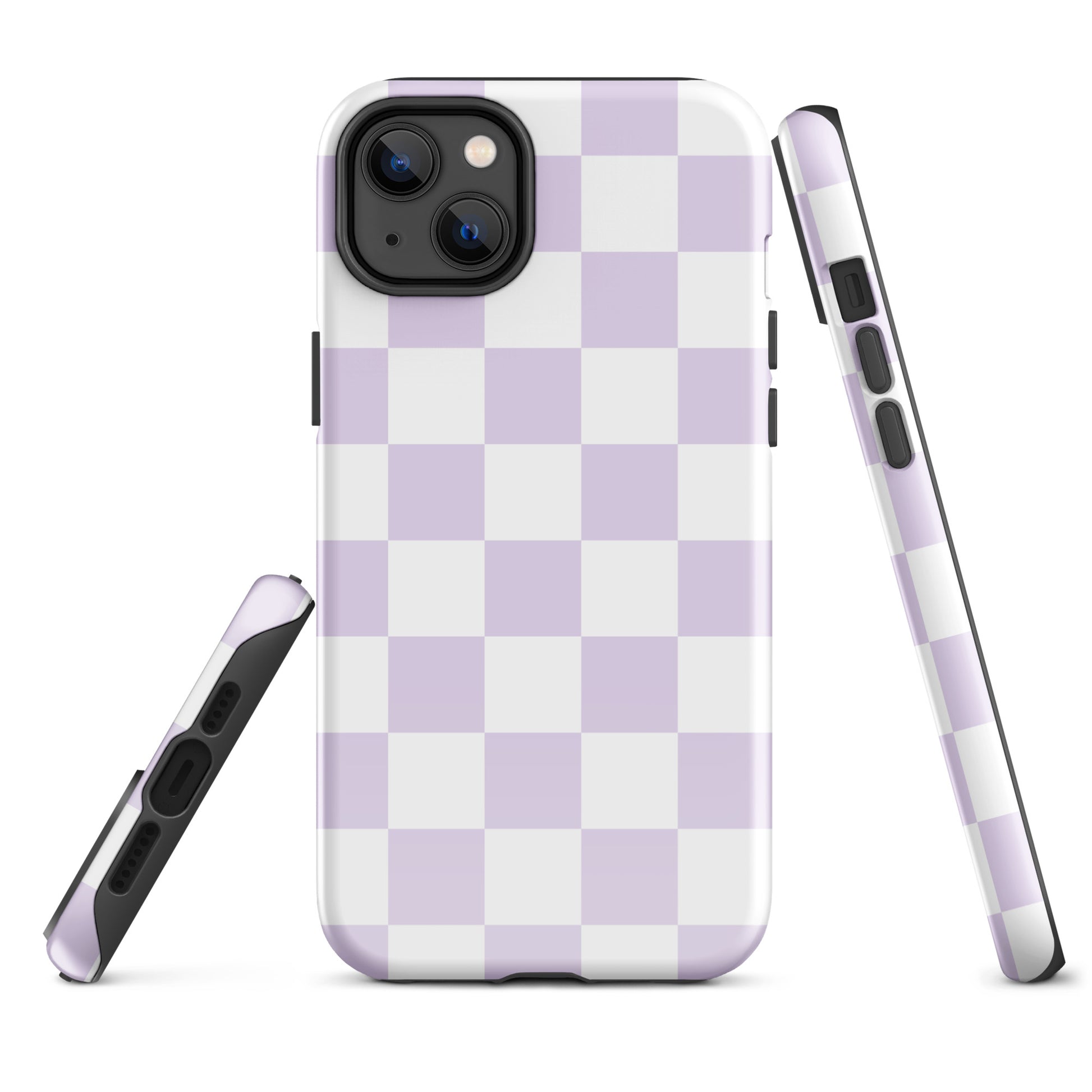 Pastel Purple Checkered iPhone Case