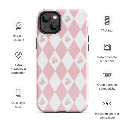 Cherry Argyle iPhone Case