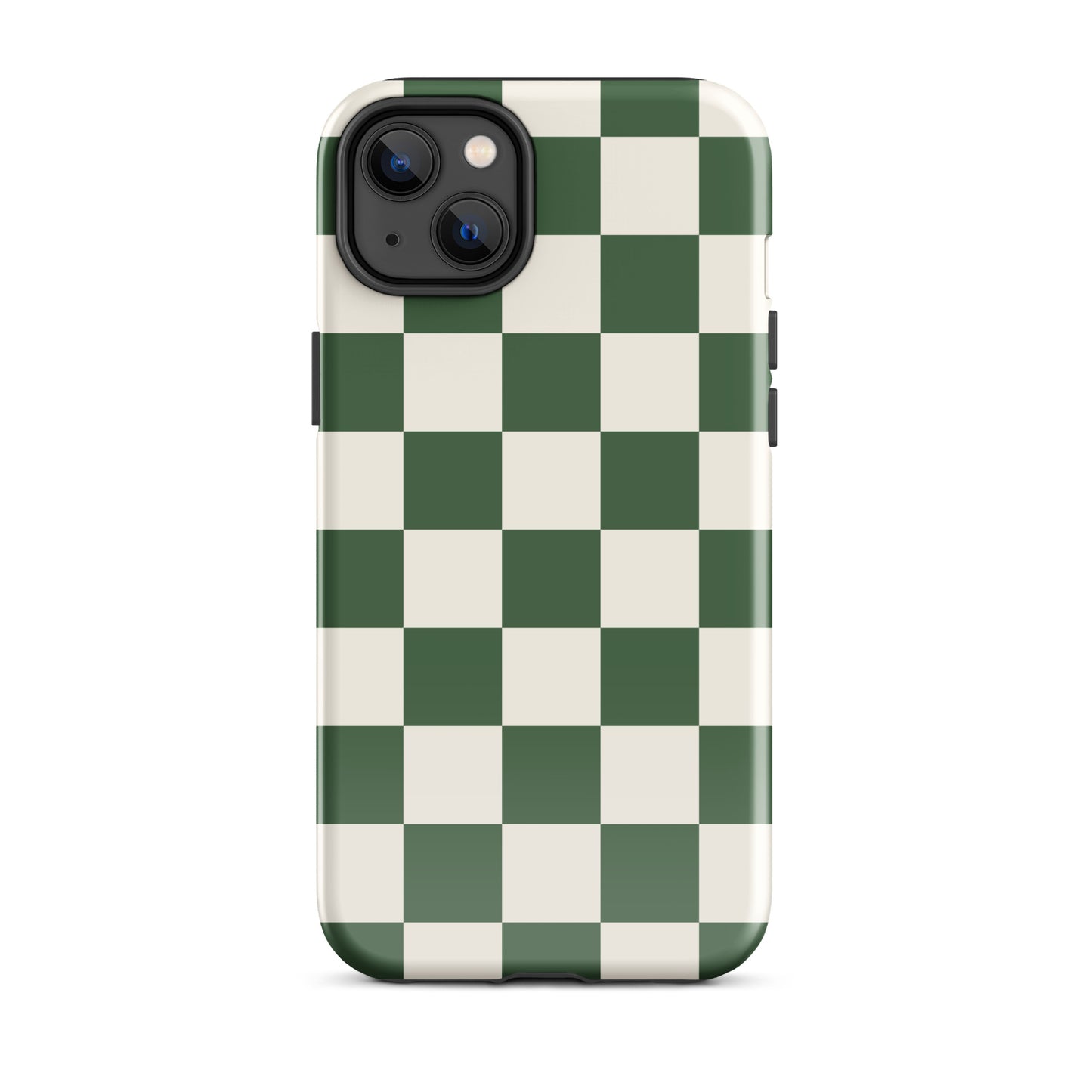 Green Checkered iPhone Case iPhone 14 Plus Glossy