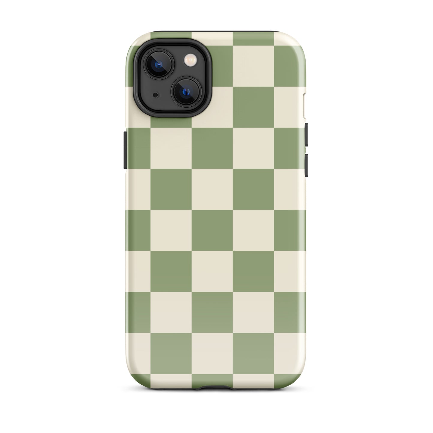 Green & Beige Checkered iPhone Case