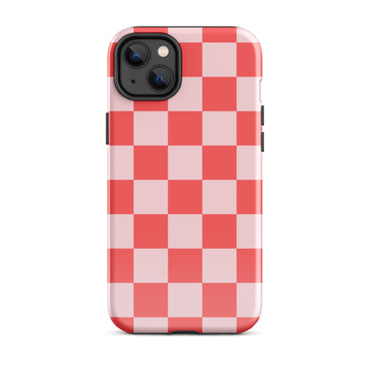 Red & Pink Checkered iPhone Case