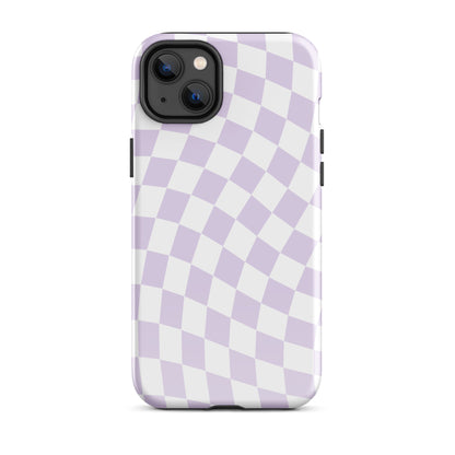 Purple Wavy Checkered iPhone Case