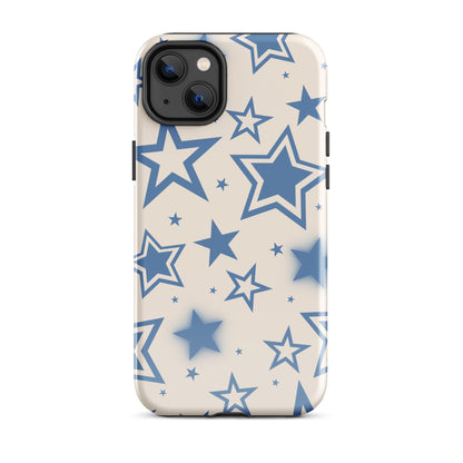 Beige & Blue Stardust iPhone Case