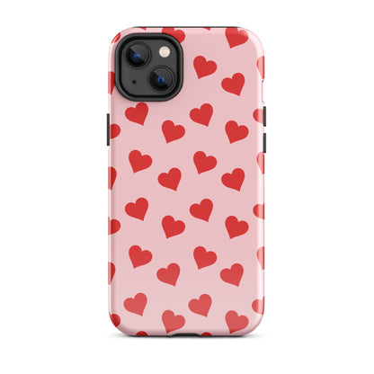 Red & Pink Heart Mania iPhone Case