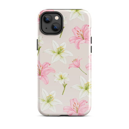 Beige Tiger Lily iPhone Case