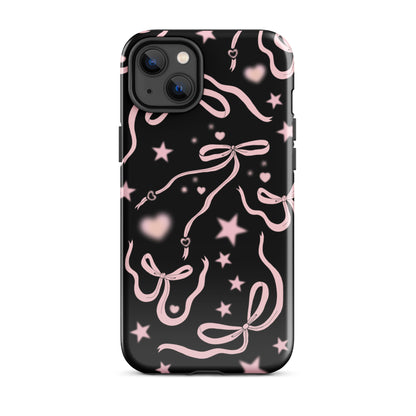 Black Cosmic Bows iPhone Case