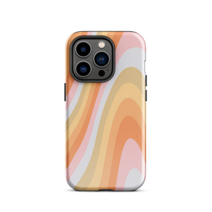 Rainbow Waves iPhone Case iPhone 14 Pro Glossy