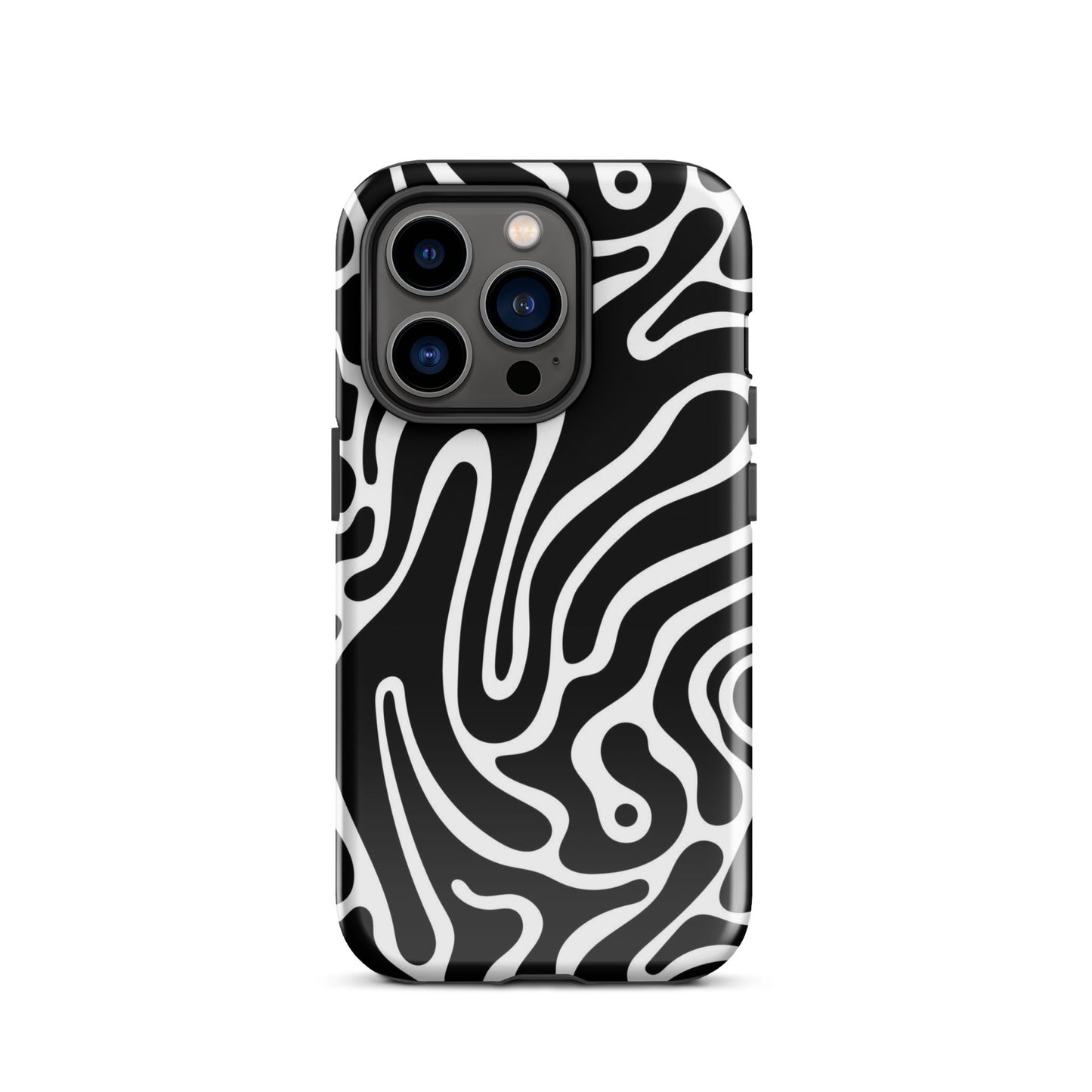 Wavy Noir iPhone Case iPhone 14 Pro Glossy