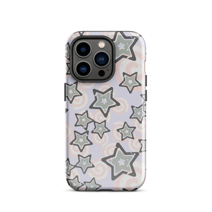 Y2K Gray Star iPhone Case Glossy iPhone 14 Pro