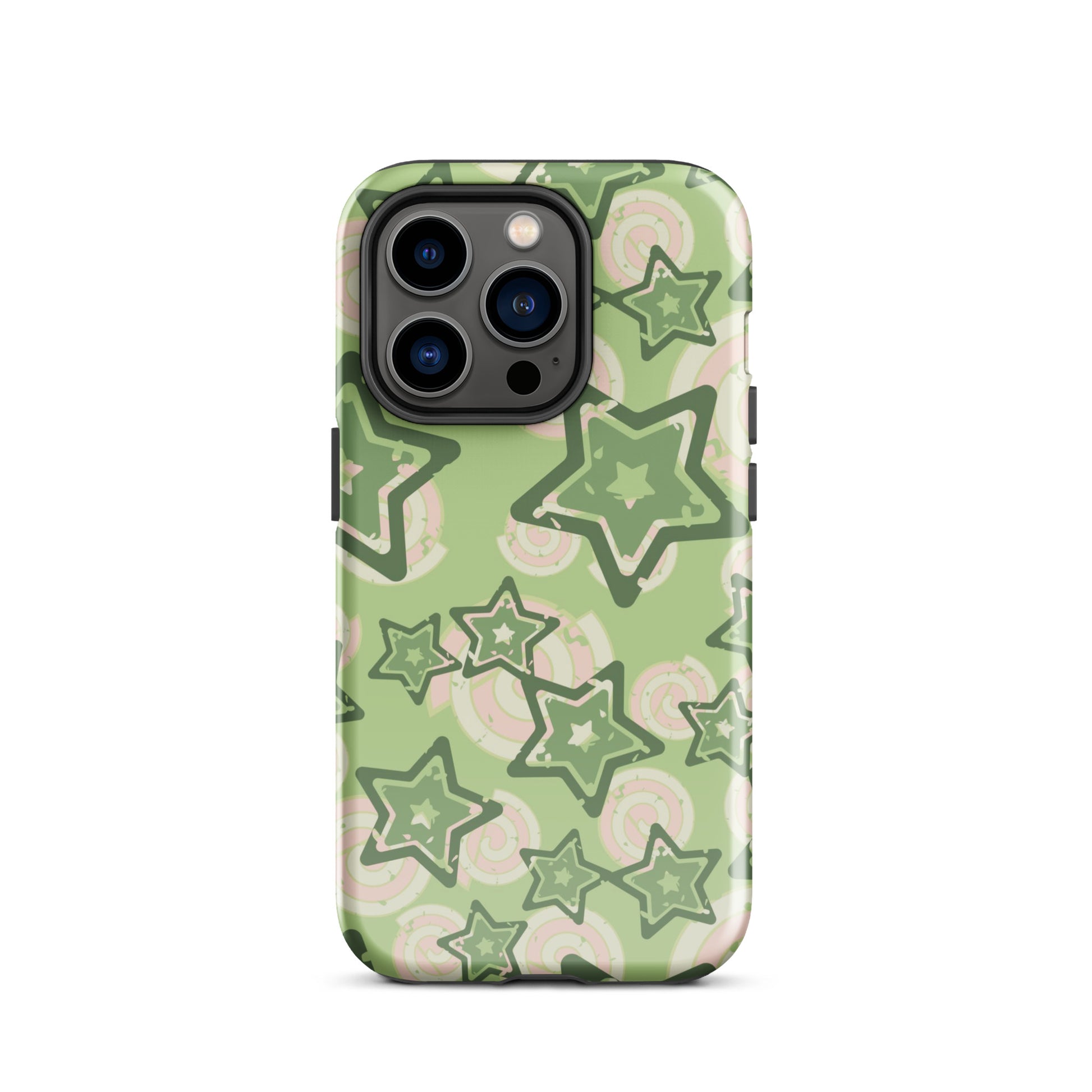 Y2K Green Star iPhone Case iPhone 14 Pro Glossy