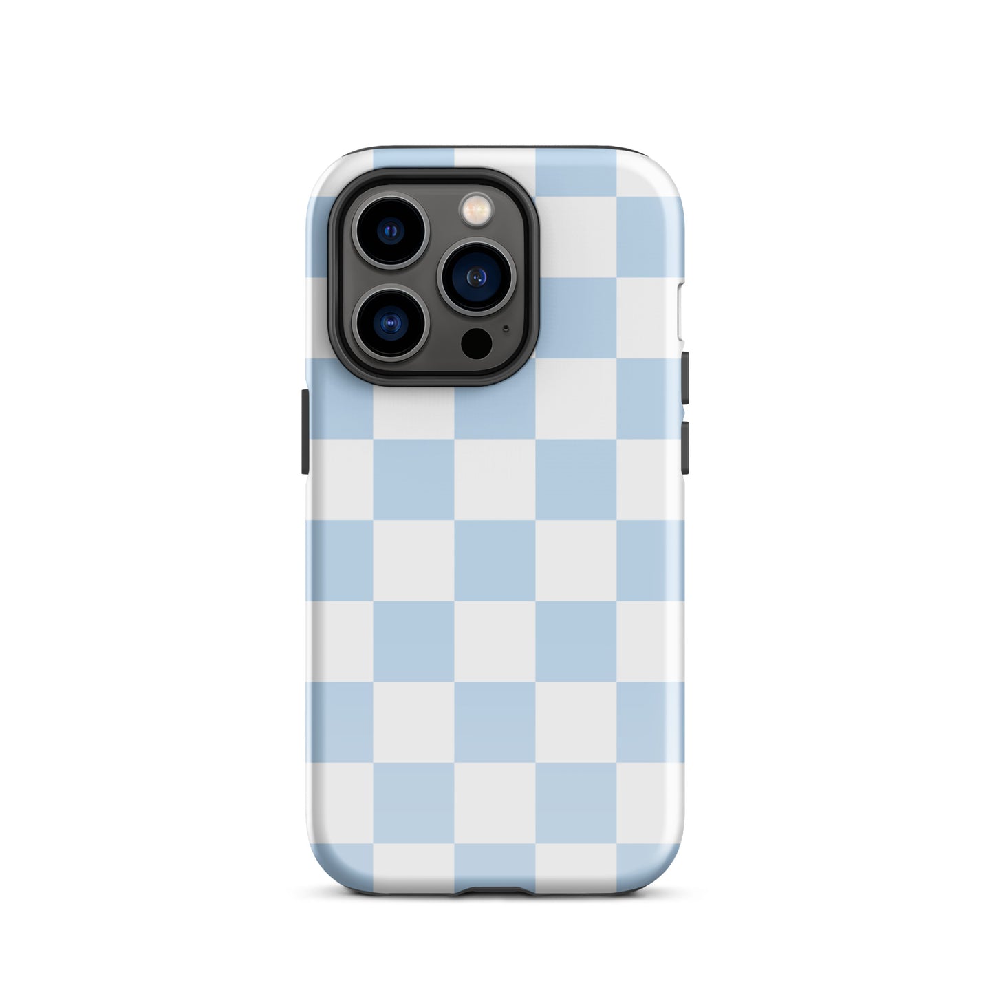 Pastel Blue Checkered iPhone Case iPhone 14 Pro Glossy