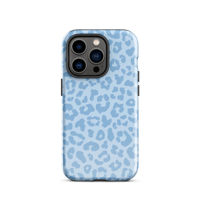 Blue Leopard iPhone Case iPhone 14 Pro Glossy