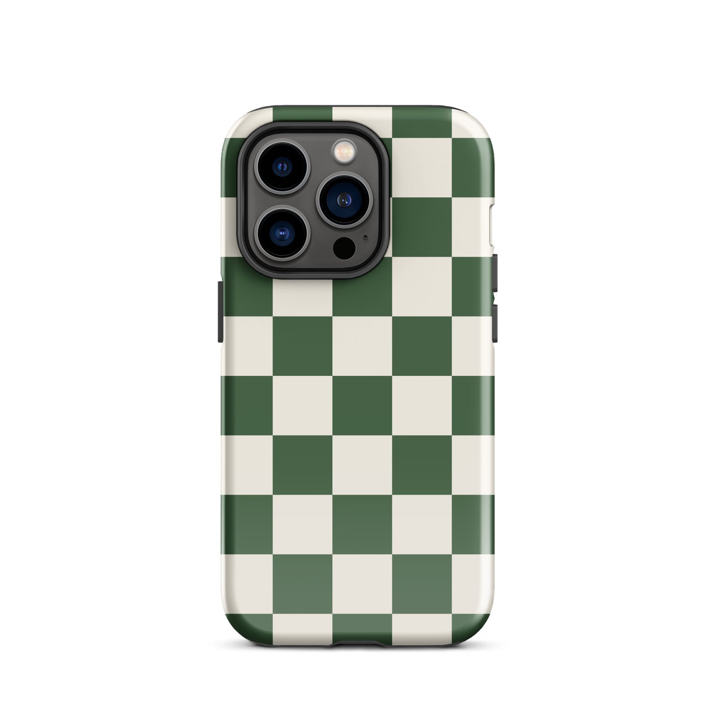 Green Checkered iPhone Case iPhone 14 Pro Glossy