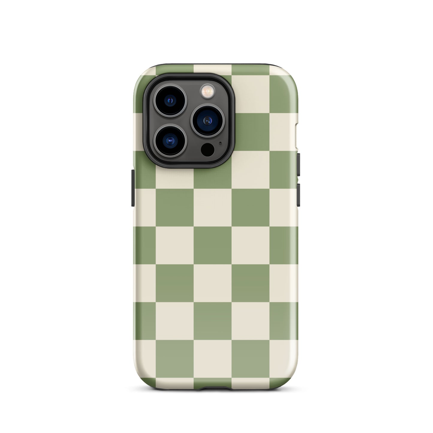 Green & Beige Checkered iPhone Case