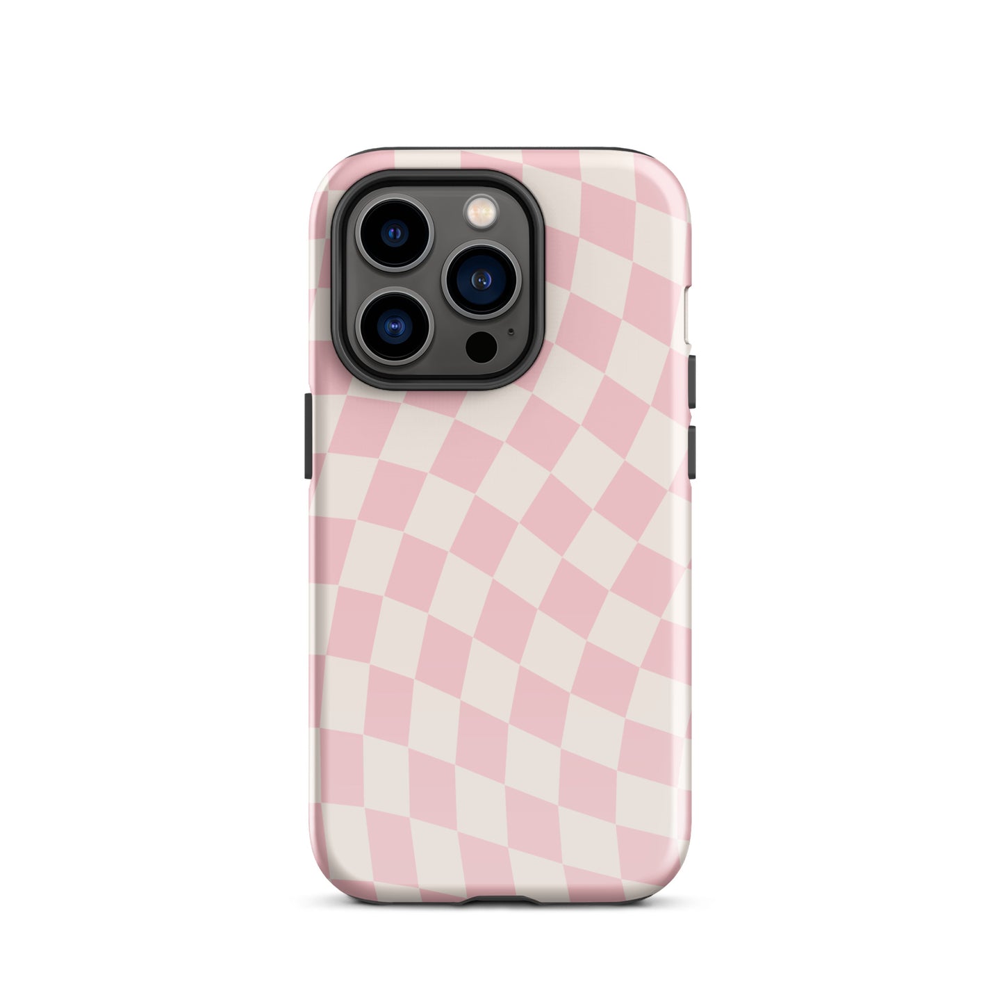 Pink & Beige Wavy Checkered iPhone Case