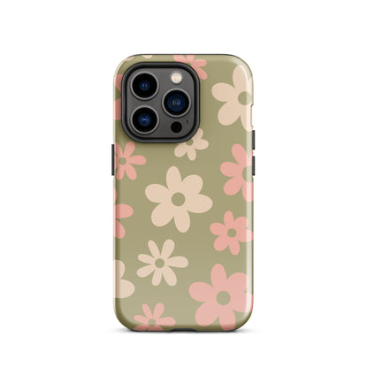 Green Flower Power iPhone Case