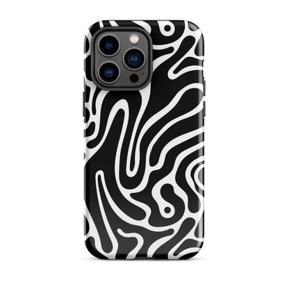Wavy Noir iPhone Case iPhone 14 Pro Max Glossy