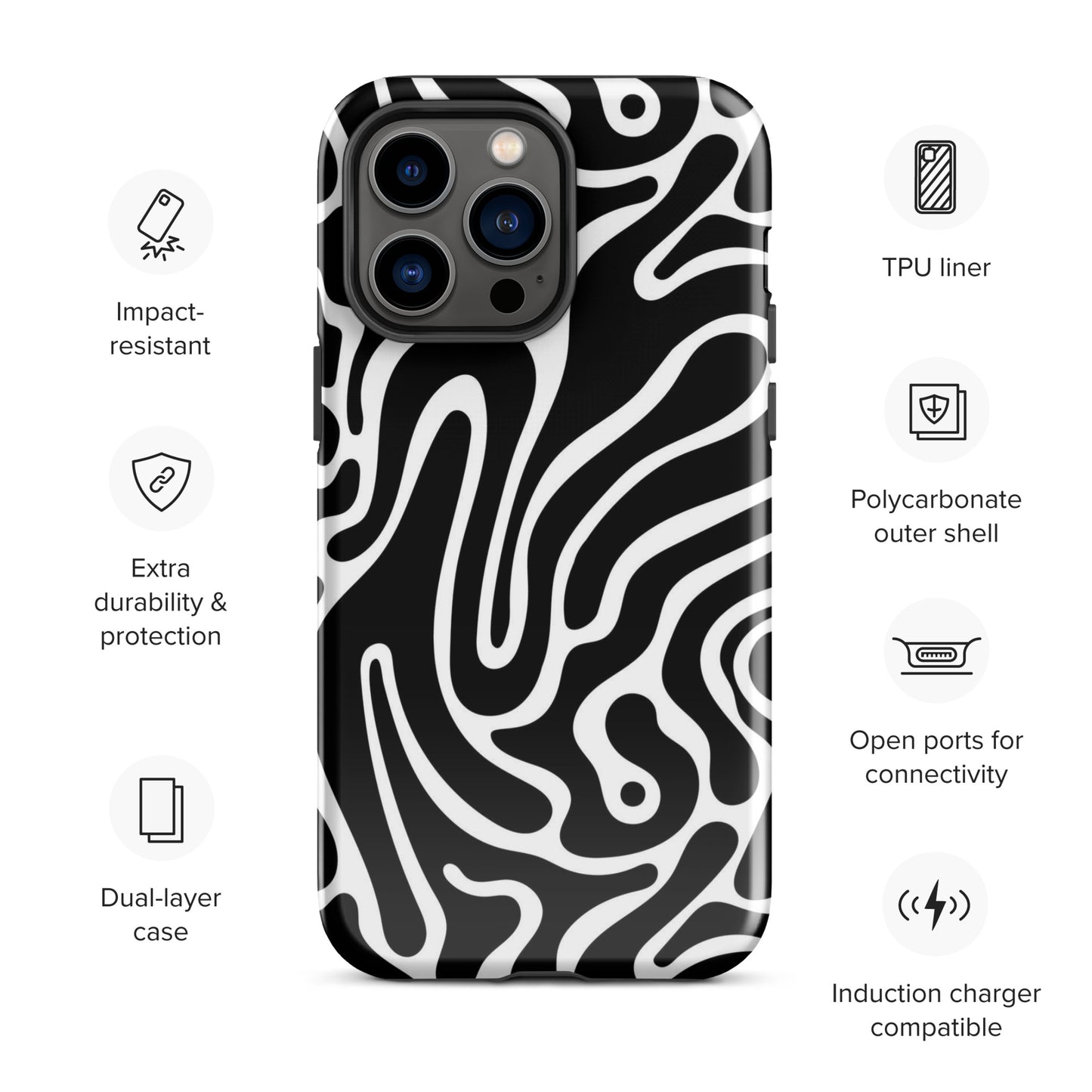 Wavy Noir iPhone Case