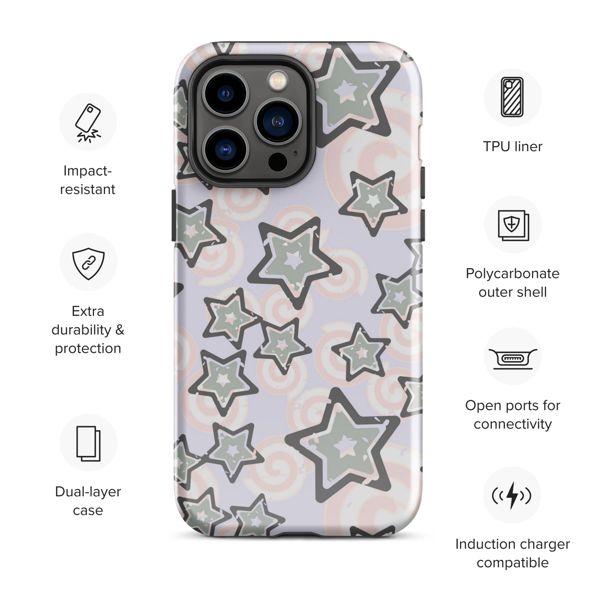 Y2K Gray Star iPhone Case