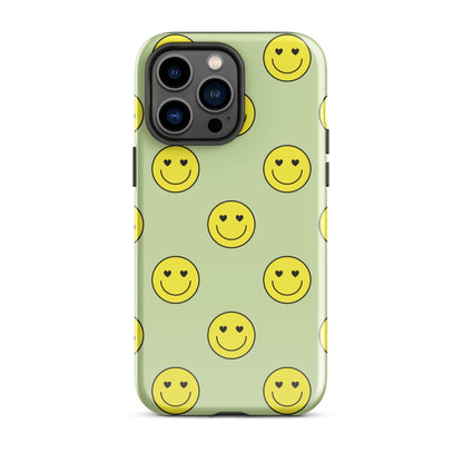 Neon Smiley Faces iPhone Case iPhone 14 Pro Max Glossy