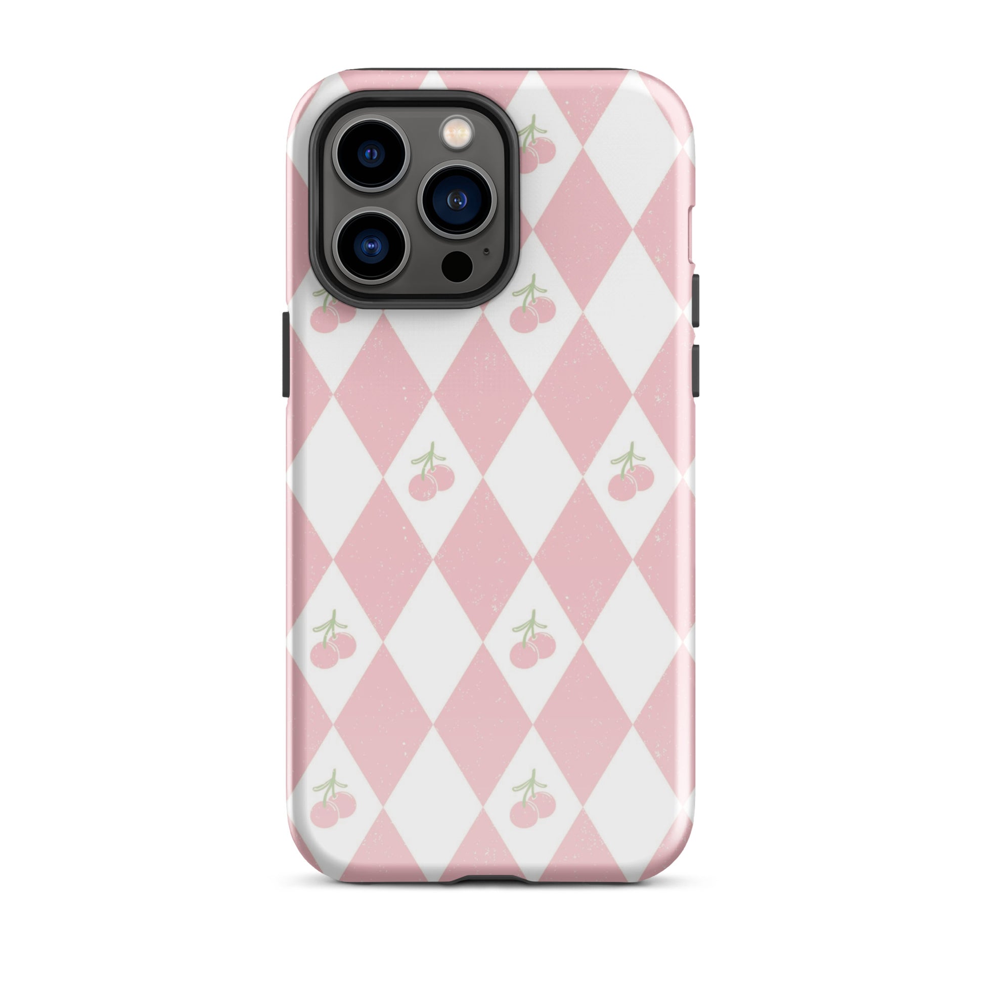 Cherry Argyle iPhone Case iPhone 14 Pro Max Glossy