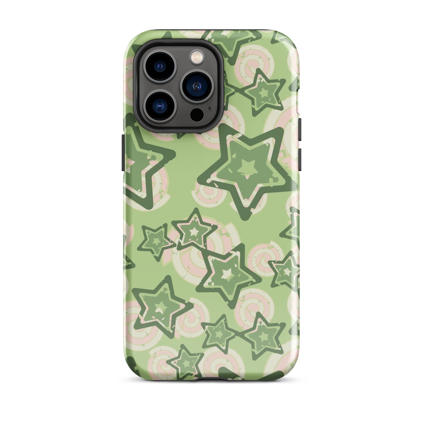 Y2K Green Star iPhone Case iPhone 14 Pro Max Glossy