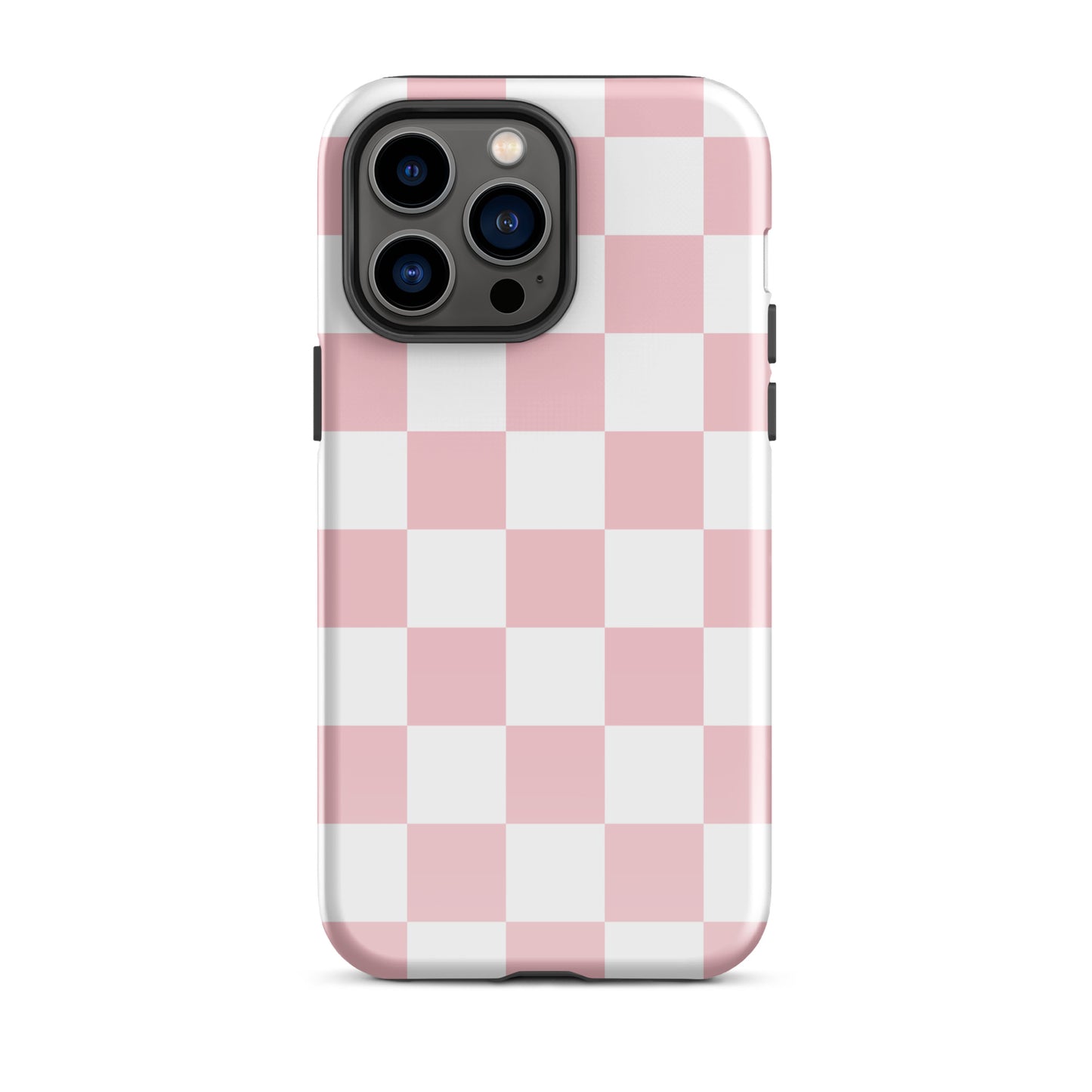 Pastel Pink Checkered iPhone Case iPhone 14 Pro Max Glossy