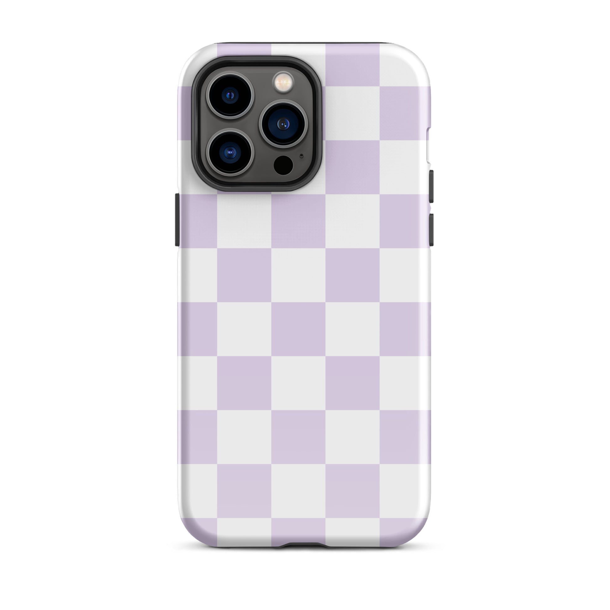 Pastel Purple Checkered iPhone Case iPhone 14 Pro Max Glossy