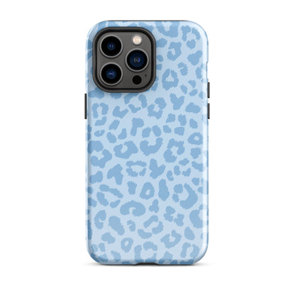Blue Leopard iPhone Case iPhone 14 Pro Max Glossy
