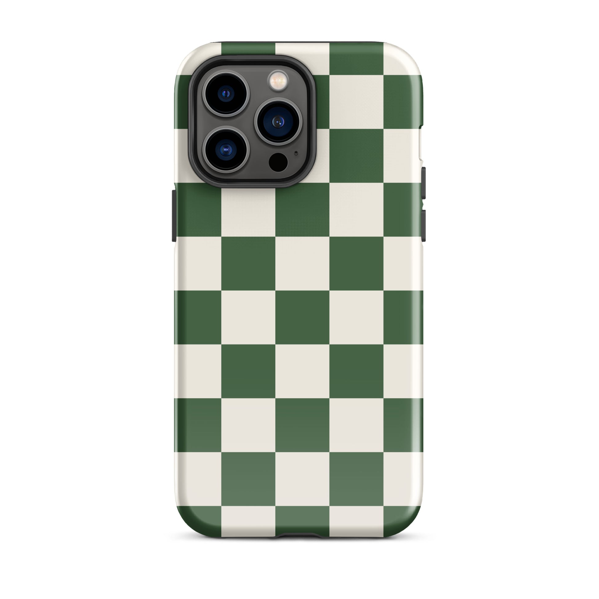 Green Checkered iPhone Case iPhone 14 Pro Max Glossy
