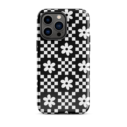 Checkerboard Daisy iPhone Case iPhone 14 Pro Max Glossy
